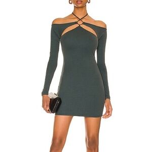 Camila Coelho Long Sleeve Halter Neck Mini Dress